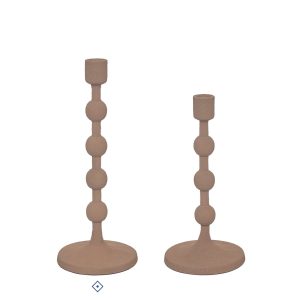 Candelabro bolas aluminio marrón ø 12,50 x 32 cm