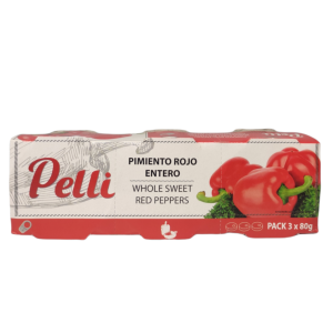 Pelli Pimiento Rojo entero Pack-3×80 grs.