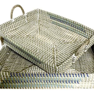 Bandeja rectangular seagrass azul