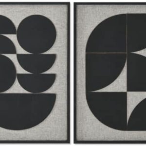 Cuadro algodón 3D madera negro 60×80 cm